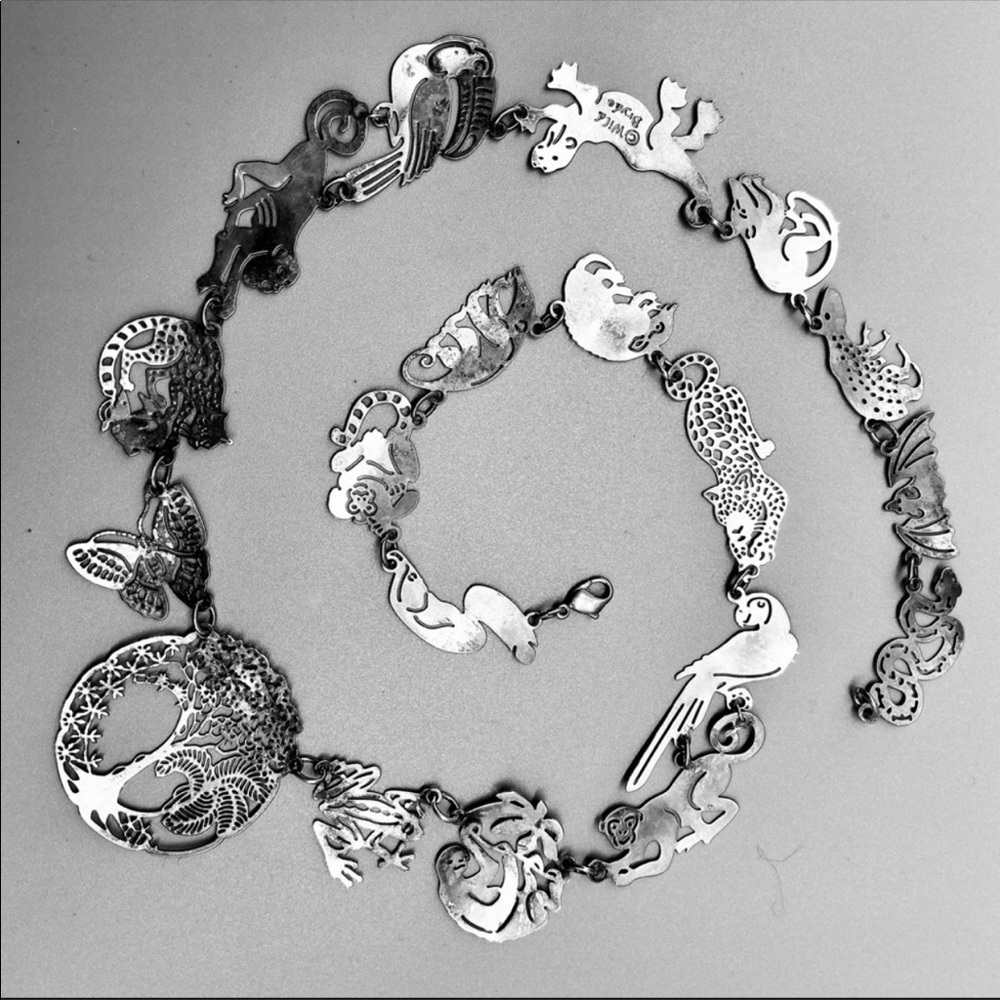 Vintage Silver Wild Bryde Animal Necklace
